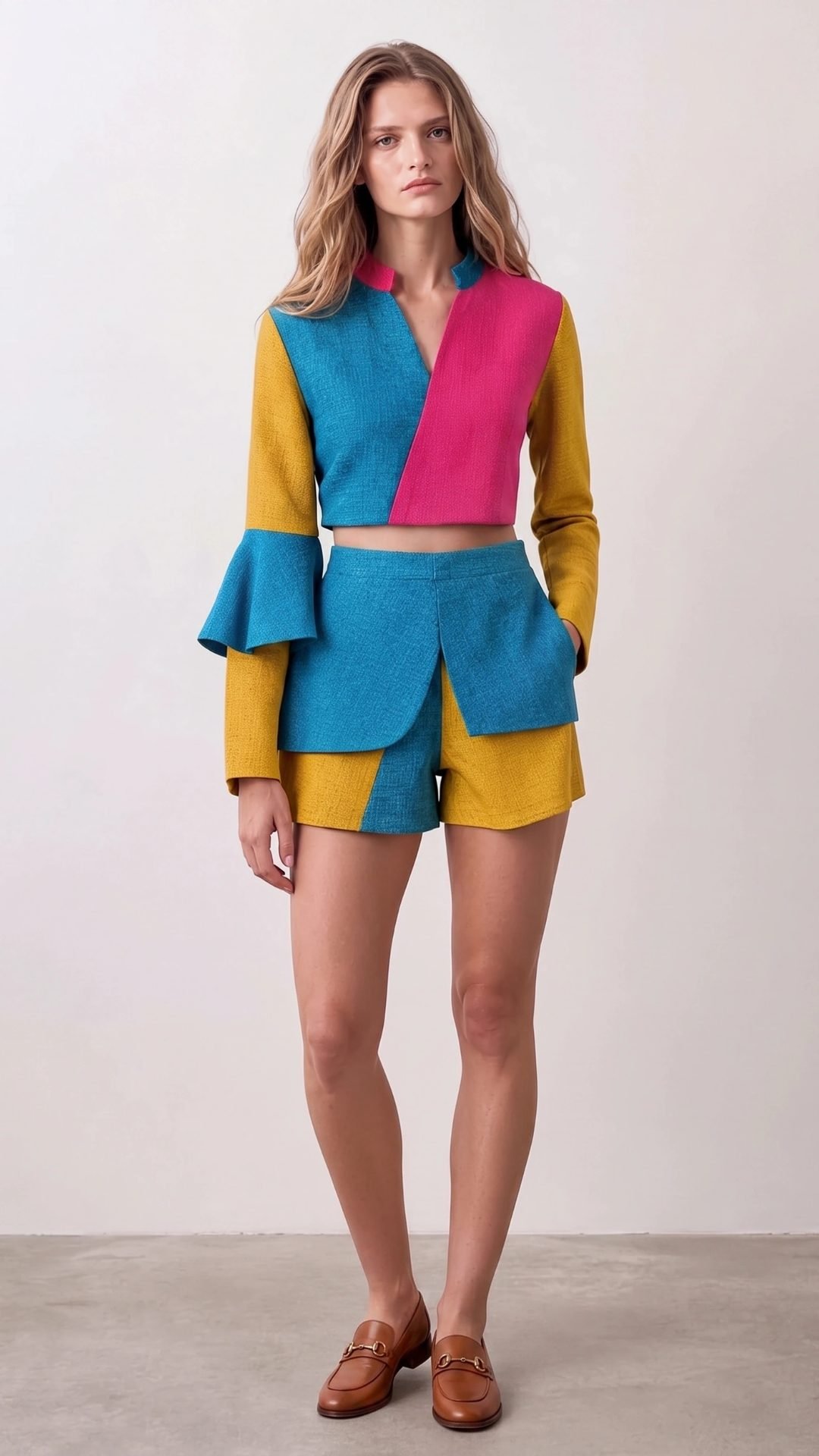CÔTE D'AZUR COLOURBLOCK LINEN SET