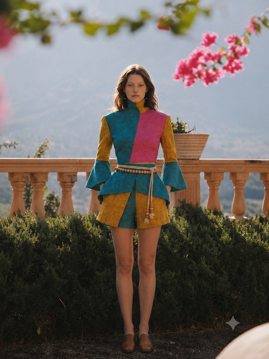 JARDIN EMBROIDERED VEST SET View 2