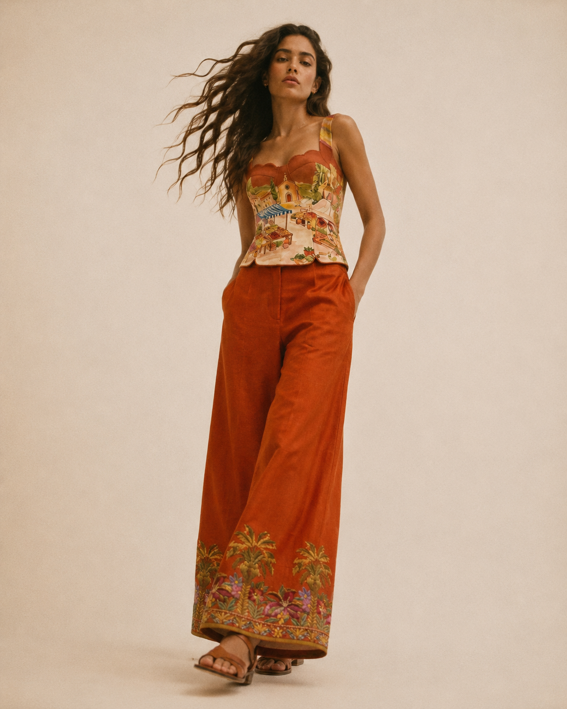 Mercato Printed Corset & Trouser Set