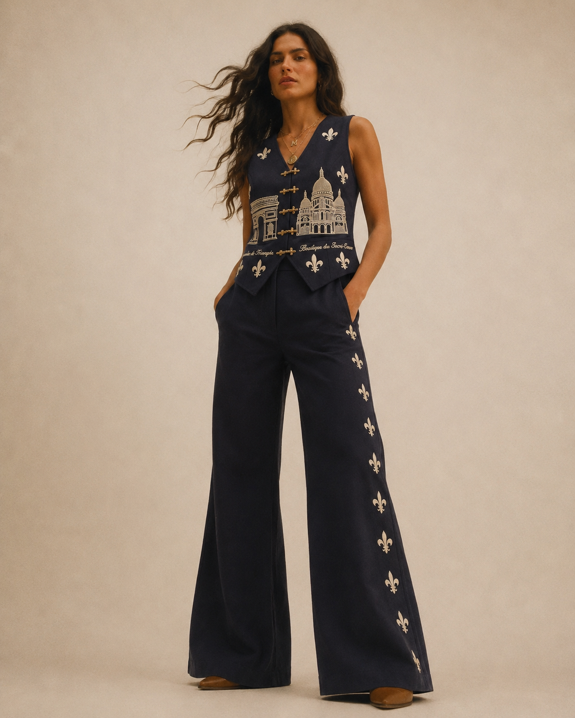 Montmartre Embroidered Vest Set