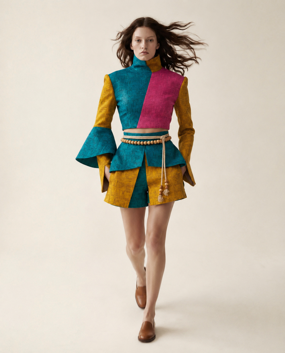Riviera Colourblock Jacket & Shorts Set